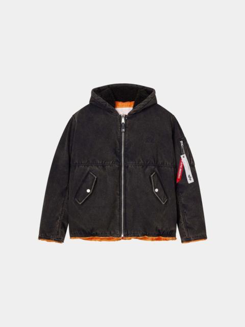 ALPHA INDUSTRIES PURPLE X ALPHA HOODED BOMBER