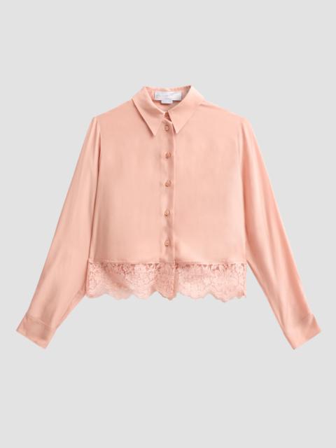 Stella McCartney Women's Lace-Trim Silk Shirt - Soft Rose