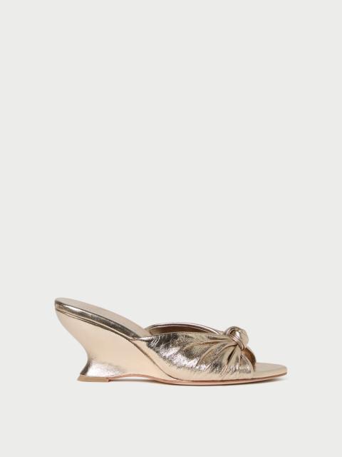 LOEFFLER RANDALL Marsy Champagne Leather Knot Wedge