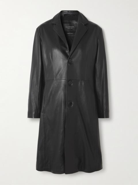 BALENCIAGA Paneled Leather Coat