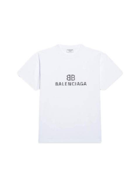 BALENCIAGA Women's Bb Pixel Medium Fit T-shirt in White