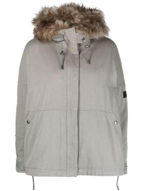 shearling-trim padded jacket