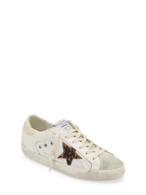 Super-Star Genuine Calf Hair Sneaker in Ivory/Leopard Calf Hair