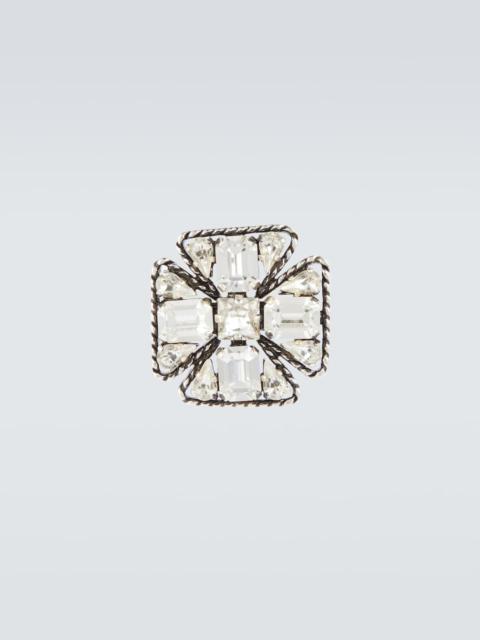SAINT LAURENT Crystal-embellished brooch