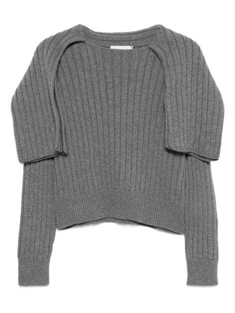 BRANDON MAXWELL ribbed scarf-detail sweater