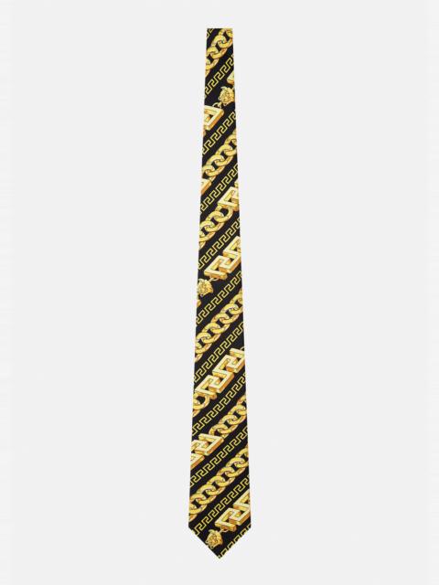 VERSACE Chain Pinstripe Tie