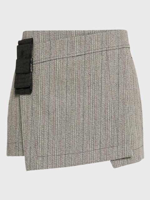 3.1 Phillip Lim Jaspé Wool Overlay Mini Skirt