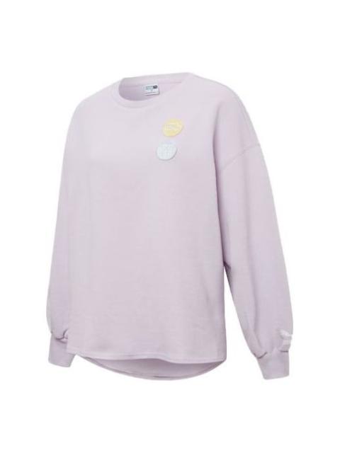 PUMA (WMNS) PUMA Embroidery Logo Round-neck SweatshirtPurple 536095-17