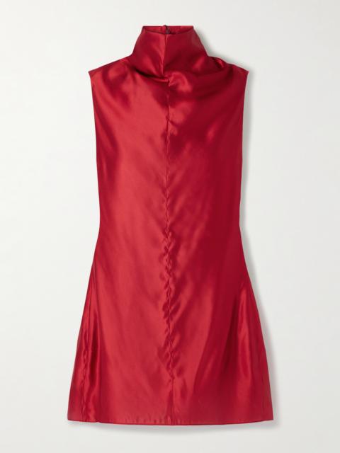 KHAITE Daria Satin-crepe Turtleneck Mini Dress