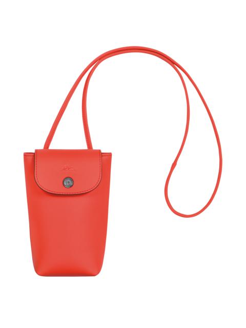 Longchamp Le Pliage Xtra Phone case with leather lace Orange - Leather