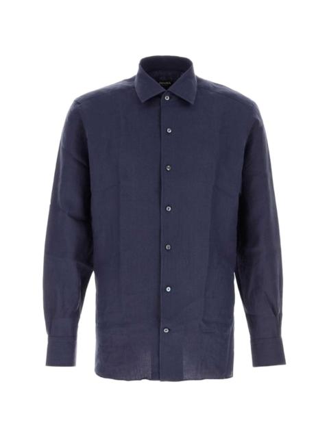 ZEGNA button-up linen shirt