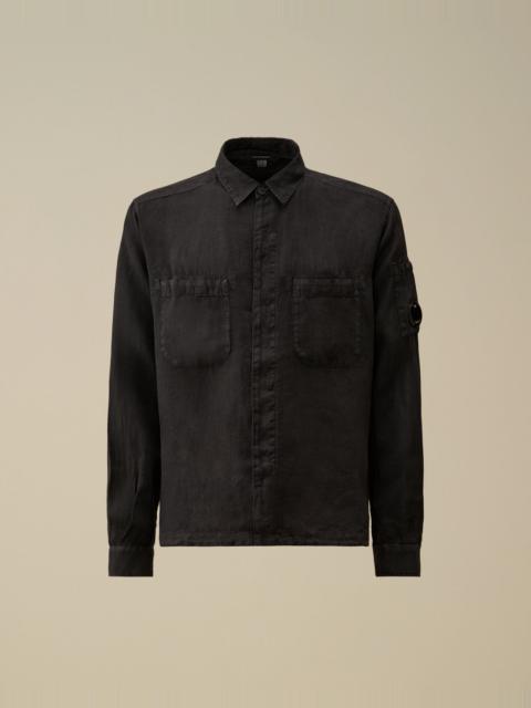 C.P. Company Linen Long Sleeve Button Lens Shirt