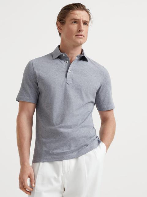 Brunello Cucinelli Cotton jersey polo with shirt-style collar