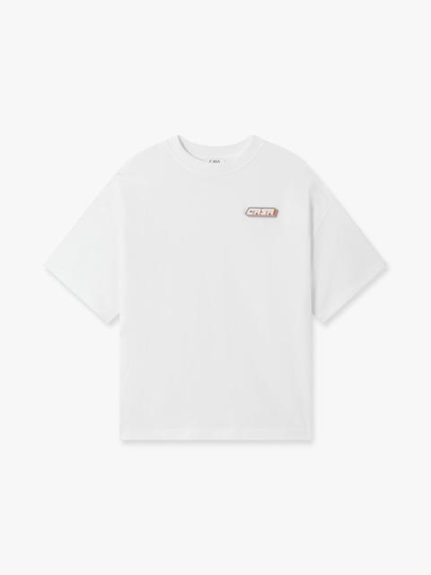 CASABLANCA White Casa Racing Oversized Short Sleeve T‑Shirt