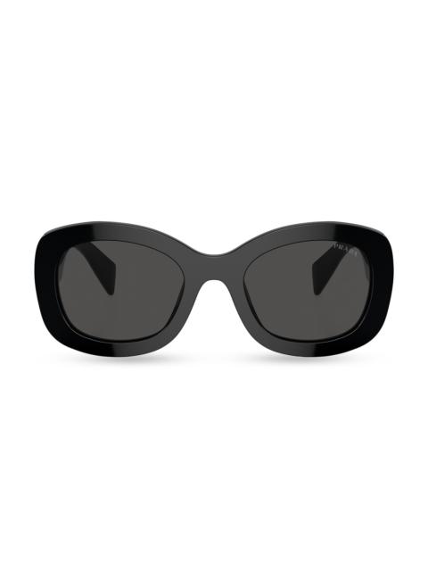 Prada Women's 55MM Oval Sunglasses - Black Dark Grey