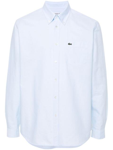 LACOSTE logo-patch cotton shirt