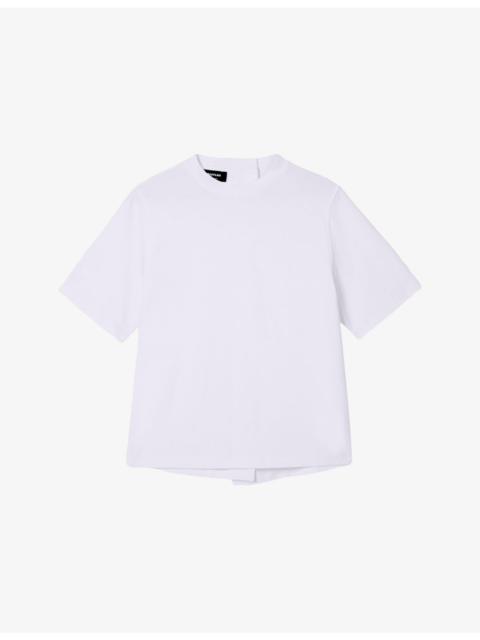WHISTLES Relaxed-Fit Buckle-Embellished Cotton-Jersey T-Shirt