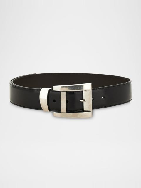 VERSACE JEANS COUTURE Men & apos;s Oversized-Buckle Leather Belt