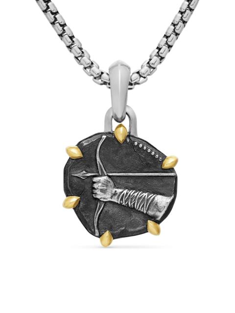 DAVID YURMAN Men's Pisces Amulet in Sterling Silver with 18K Yellow Gold, 33mm - Sagittarius
