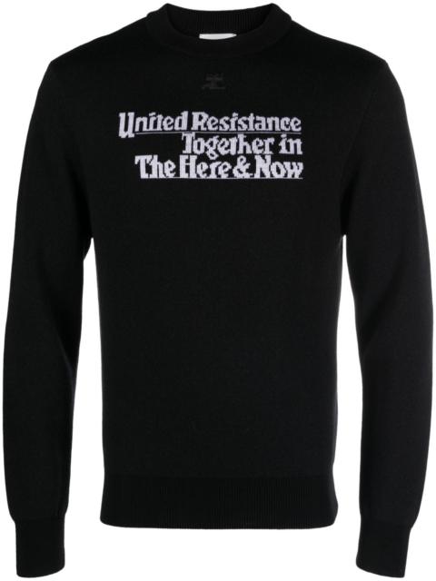 courrèges Resistance jacquard ribbed-knit jumper