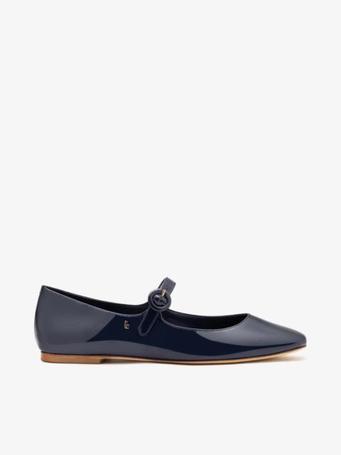 Larroudé Blair Ballet Flat Indigo Patent Leather