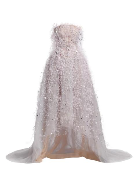 Oscar de la Renta Women's Point D'Esprit Strapless Ballgown - Light Grey