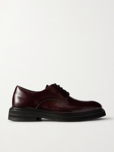 VINNY’s Officer Polished-Leather Derby Shoes Burgundy