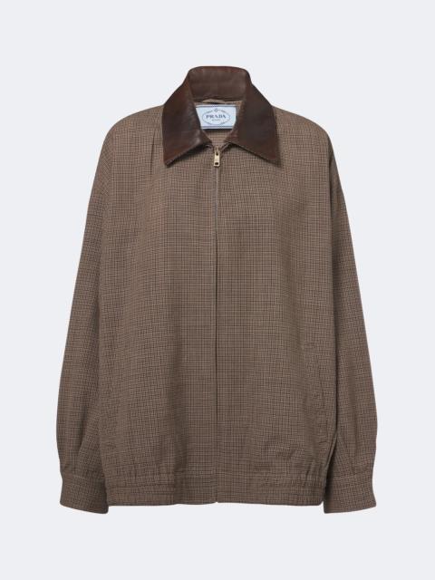 Prada Houndstooth virgin wool blouson jacket
