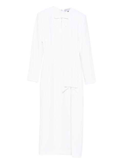 ROWEN ROSE bow-detail side-slit maxi dress