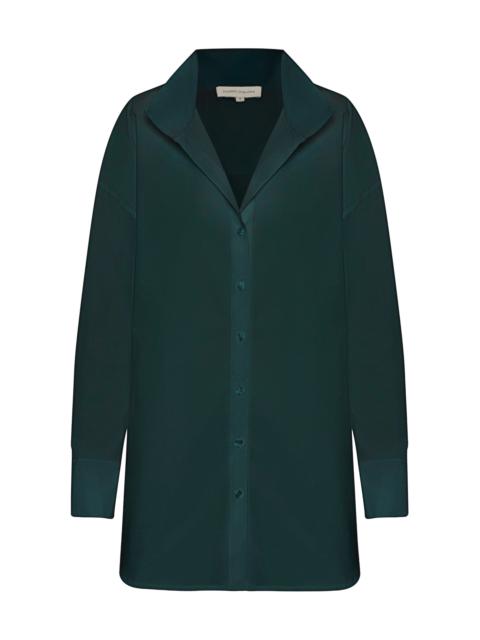 ANDRES OTALORA Un Tej Oversized Printed Cotton-Poplin Shirt dark green