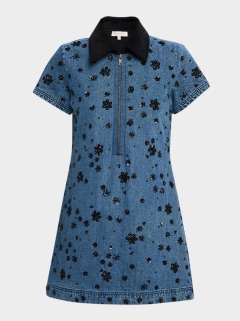 RAMY BROOK Rita Embellished Denim Mini Dress