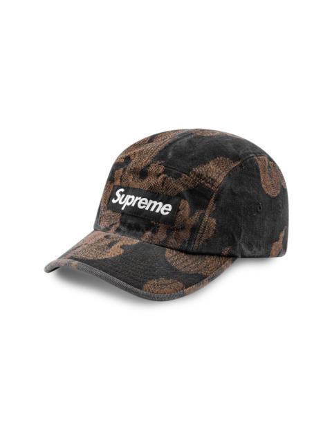 flames jacquard denim camp cap