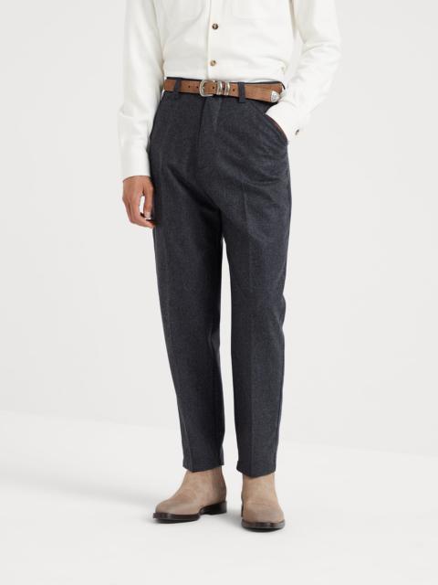 Brunello Cucinelli Virgin wool flannel leisure fit trousers