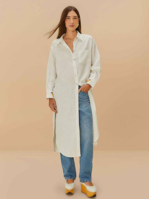 FARM RIO Off-White Euroflax™ Premium Linen Blouse
