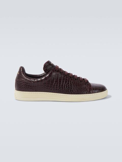 TOM FORD Warwick croc-effect leather sneakers