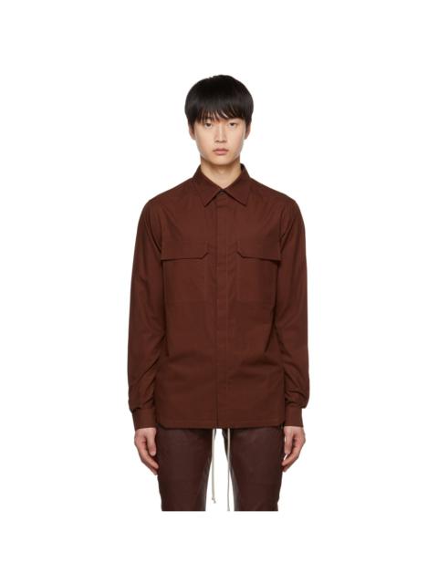 Rick Owens Burgundy Work Shirt