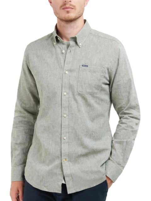 Nelson Tailored Fit Solid Linen & Cotton Button-Down Shirt