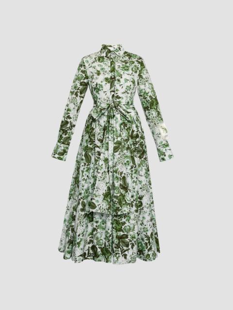 Erdem FLORAL PRINT LONG SLEEVE SHIRT DRESS