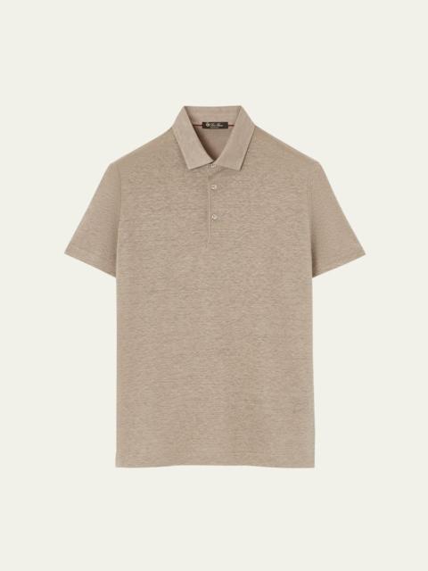 Loro Piana Men's Linen Jersey Dublon Polo Shirt