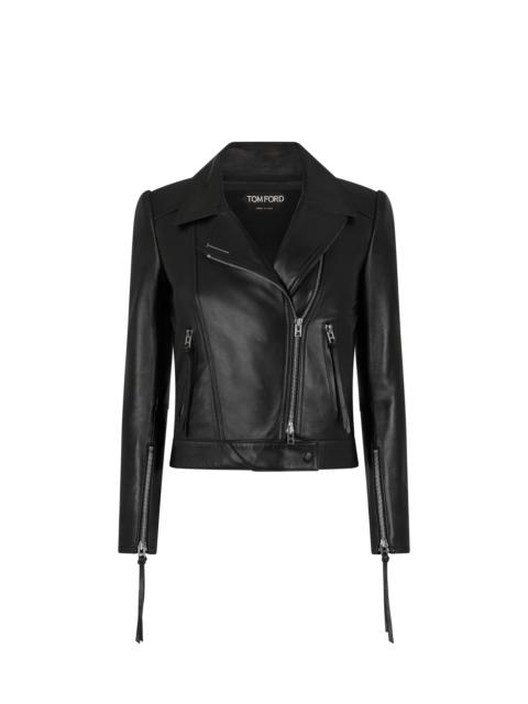 TOM FORD NAPPA LEATHER BIKER JACKET WITH T-TRIM