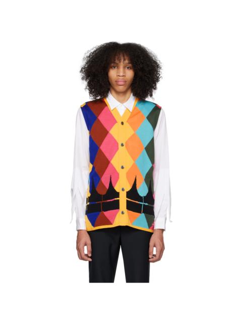 Comme des Garçons Homme Plus argyle intarsia-knit 카디건