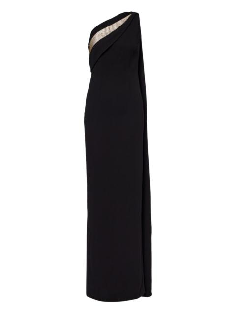 ROLAND MOURET one-shoulder embellished maxi dress