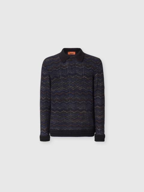 Missoni Long-sleeve cashmere and viscose polo shirt