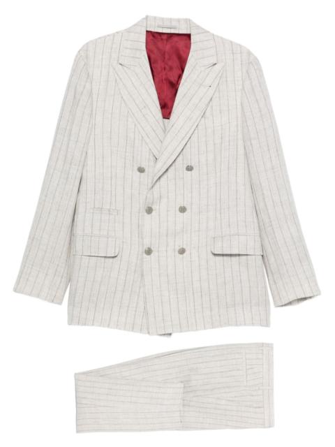 Brunello Cucinelli striped double-breasted suit