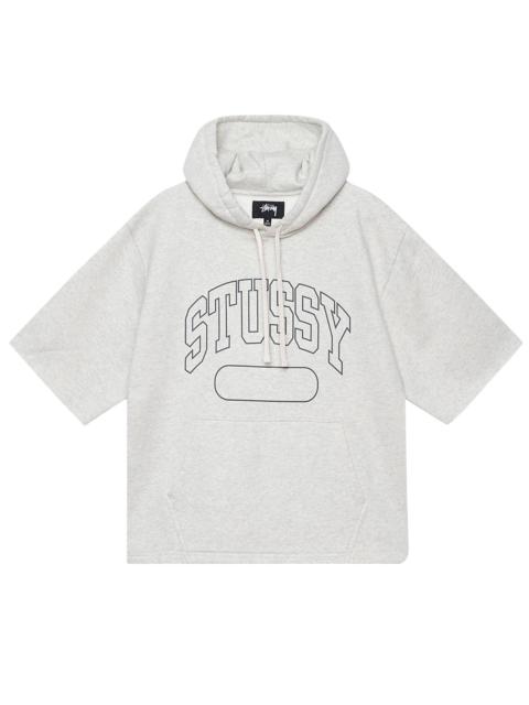 Stussy Short-Sleeve Boxy Cropped Hoodie 'Ash Heather'