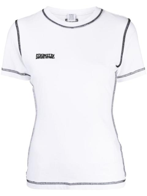 VETEMENTS logo-patch stretch-cotton T-shirt