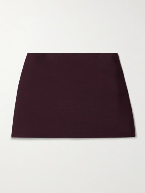 KHAITE Jett Wool And Silk-blend Crepe Mini Skirt