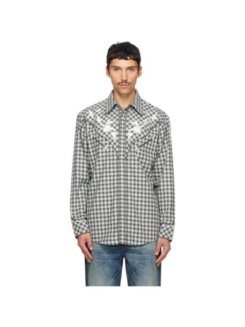 KENZO Gray Kenzo Paris 'KENZO Wildflower' Embroidered Western Shirt