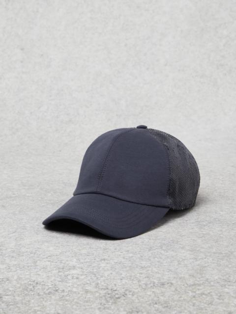 Brunello Cucinelli Dazzling satin and French terry baseball cap