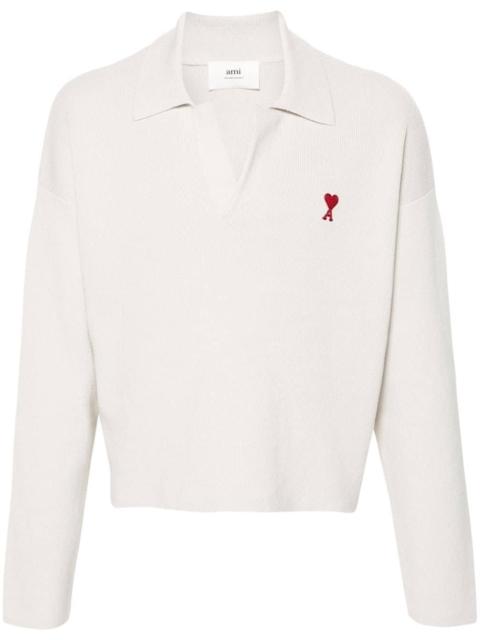AMI Paris spread-collar ribbed jumper